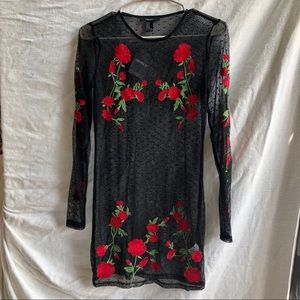 Women’s Mesh Flower Embroidered Swimsuit Cover-Up